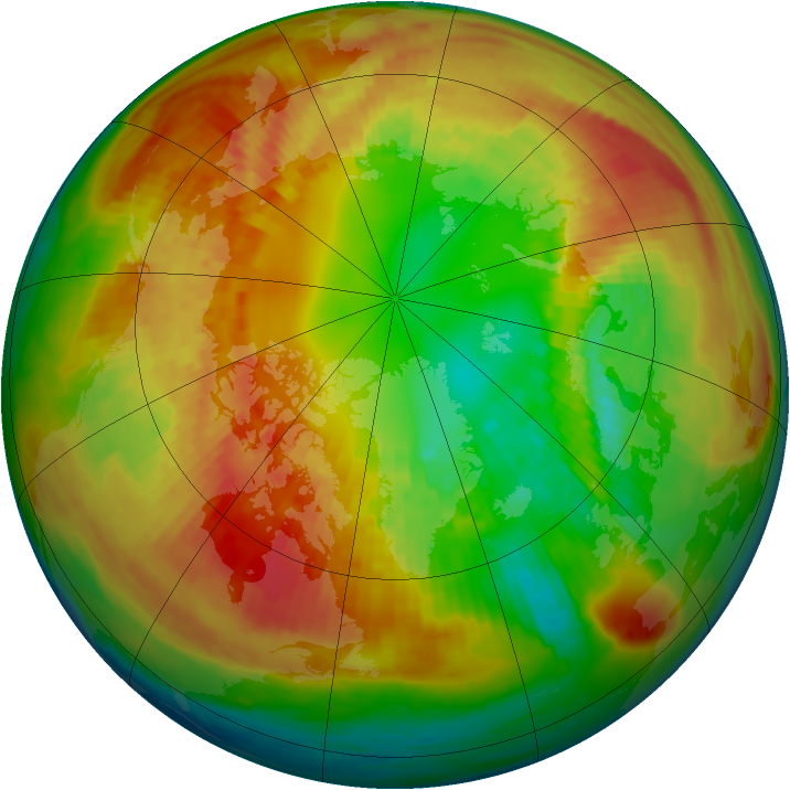 Arctic ozone map for 25 February 2003